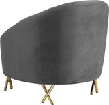 Serpentine Velvet Chair - Plush Contemporary Design with Gold Steel Legs for Chic Home Decor