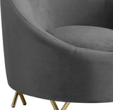 Serpentine Velvet Chair - Plush Contemporary Design with Gold Steel Legs for Chic Home Decor