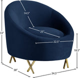 Serpentine Velvet Chair - Plush Contemporary Design with Gold Steel Legs for Chic Home Decor