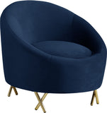 Serpentine Velvet Chair - Plush Contemporary Design with Gold Steel Legs for Chic Home Decor