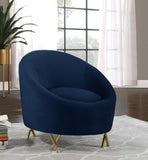 Serpentine Velvet Chair - Plush Contemporary Design with Gold Steel Legs for Chic Home Decor