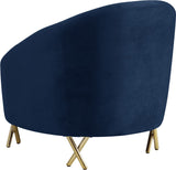 Serpentine Velvet Chair - Plush Contemporary Design with Gold Steel Legs for Chic Home Decor