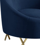 Serpentine Velvet Chair - Plush Contemporary Design with Gold Steel Legs for Chic Home Decor