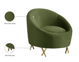 Serpentine Velvet Chair - Plush Contemporary Design with Gold Steel Legs for Chic Home Decor
