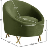 Serpentine Velvet Chair - Plush Contemporary Design with Gold Steel Legs for Chic Home Decor