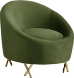Serpentine Velvet Chair - Plush Contemporary Design with Gold Steel Legs for Chic Home Decor