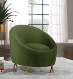 Serpentine Velvet Chair - Plush Contemporary Design with Gold Steel Legs for Chic Home Decor