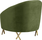 Serpentine Velvet Chair - Plush Contemporary Design with Gold Steel Legs for Chic Home Decor