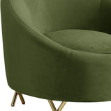 Serpentine Velvet Chair - Plush Contemporary Design with Gold Steel Legs for Chic Home Decor