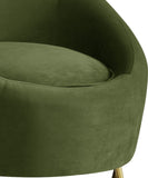 Serpentine Velvet Chair - Plush Contemporary Design with Gold Steel Legs for Chic Home Decor