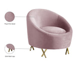 Serpentine Velvet Chair - Plush Contemporary Design with Gold Steel Legs for Chic Home Decor