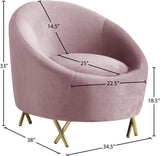 Serpentine Velvet Chair - Plush Contemporary Design with Gold Steel Legs for Chic Home Decor