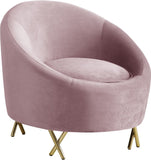Serpentine Velvet Chair - Plush Contemporary Design with Gold Steel Legs for Chic Home Decor