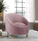 Serpentine Velvet Chair - Plush Contemporary Design with Gold Steel Legs for Chic Home Decor