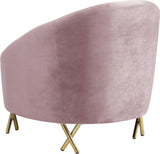 Serpentine Velvet Chair - Plush Contemporary Design with Gold Steel Legs for Chic Home Decor