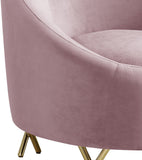 Serpentine Velvet Chair - Plush Contemporary Design with Gold Steel Legs for Chic Home Decor