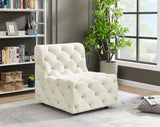 Tuft Contemporary Armless Chair with Deep Button Tufting for Modern and Stylish Living Spaces