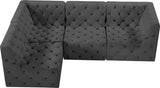 Tuft Velvet Modular Sectional Sofa - Deep Button Tufting, Soft Black Velvet, Infinite Configurations