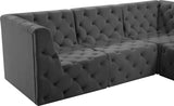 Tuft Velvet Modular Sectional Sofa - Deep Button Tufting, Soft Black Velvet, Infinite Configurations