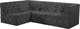 Tuft Velvet Modular Sectional Sofa - Deep Button Tufting, Soft Black Velvet, Infinite Configurations