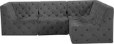 Tuft Velvet Modular Sectional Sofa - Deep Button Tufting, Soft Black Velvet, Infinite Configurations