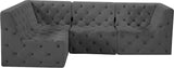 Tuft Velvet Modular Sectional Sofa - Deep Button Tufting, Soft Black Velvet, Infinite Configurations