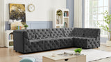 Tuft Velvet Modular Sectional Sofa - Deep Button Tufting, Soft Black Velvet, Infinite Configurations