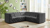 Tuft Velvet Modular Sectional Sofa - Deep Button Tufting, Soft Black Velvet, Infinite Configurations