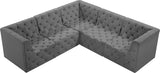 Tuft Velvet Modular Sectional Sofa - Deep Button Tufting, Soft Black Velvet, Infinite Configurations