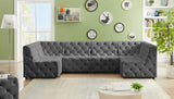 Tuft Velvet Modular Sectional Sofa - Deep Button Tufting, Soft Black Velvet, Infinite Configurations