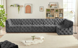 Tuft Velvet Modular Sectional Sofa - Deep Button Tufting, Soft Black Velvet, Infinite Configurations