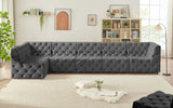 Tuft Velvet Modular Sectional Sofa - Deep Button Tufting, Soft Black Velvet, Infinite Configurations