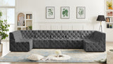 Tuft Velvet Modular Sectional Sofa - Deep Button Tufting, Soft Black Velvet, Infinite Configurations