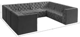 Tuft Velvet Modular Sectional Sofa - Deep Button Tufting, Soft Black Velvet, Infinite Configurations