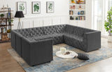 Tuft Velvet Modular Sectional Sofa - Deep Button Tufting, Soft Black Velvet, Infinite Configurations
