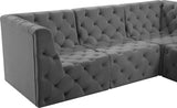 Tuft Velvet Modular Sectional Sofa - Deep Button Tufting, Soft Black Velvet, Infinite Configurations