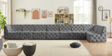 Tuft Velvet Modular Sectional Sofa - Deep Button Tufting, Soft Black Velvet, Infinite Configurations