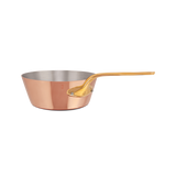 Mauviel M'Heritage M'250 B Copper Splayed Saute Pan With Lid, Brass Handle, 3.6-Qt