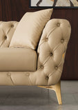 Aurora Contemporary Chair with Gold Legs, Deep Button Tufting & Cozy Pillows for Stylish Comfort