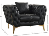 Aurora Contemporary Chair with Gold Legs, Deep Button Tufting & Cozy Pillows for Stylish Comfort