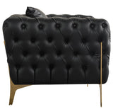 Aurora Contemporary Chair with Gold Legs, Deep Button Tufting & Cozy Pillows for Stylish Comfort