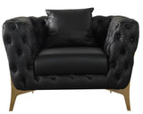 Aurora Contemporary Chair with Gold Legs, Deep Button Tufting & Cozy Pillows for Stylish Comfort