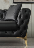 Aurora Contemporary Chair with Gold Legs, Deep Button Tufting & Cozy Pillows for Stylish Comfort
