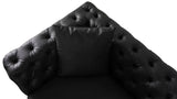 Aurora Contemporary Loveseat with Deep Button Tufting and Gold Stainless Steel Legs for Stylish Comfort