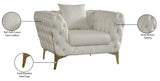 Aurora Contemporary Chair with Gold Legs, Deep Button Tufting & Cozy Pillows for Stylish Comfort