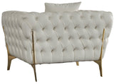 Aurora Contemporary Chair with Gold Legs, Deep Button Tufting & Cozy Pillows for Stylish Comfort