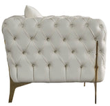 Aurora Contemporary Chair with Gold Legs, Deep Button Tufting & Cozy Pillows for Stylish Comfort