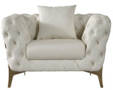 Aurora Contemporary Chair with Gold Legs, Deep Button Tufting & Cozy Pillows for Stylish Comfort