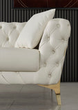 Aurora Contemporary Chair with Gold Legs, Deep Button Tufting & Cozy Pillows for Stylish Comfort