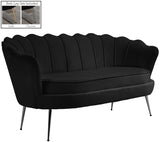 Gardenia Contemporary Loveseat with Deep Channel Tufting and Glam Gold Chrome Legs for Stylish Comfort